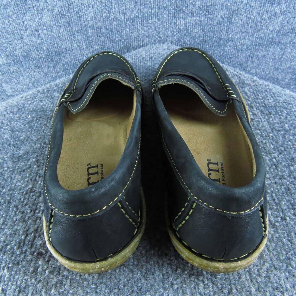 Born Black Leather Loafers with Tan Stitching - Picture 5 of 6